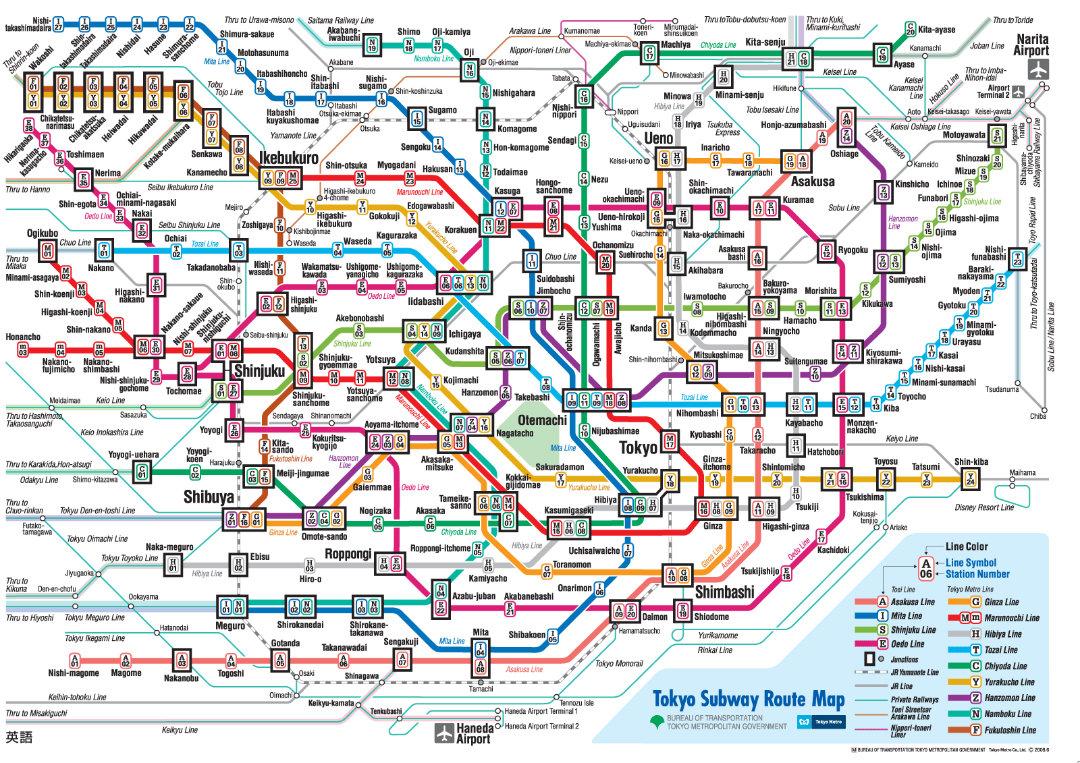Confusing subway map (Tokyo)